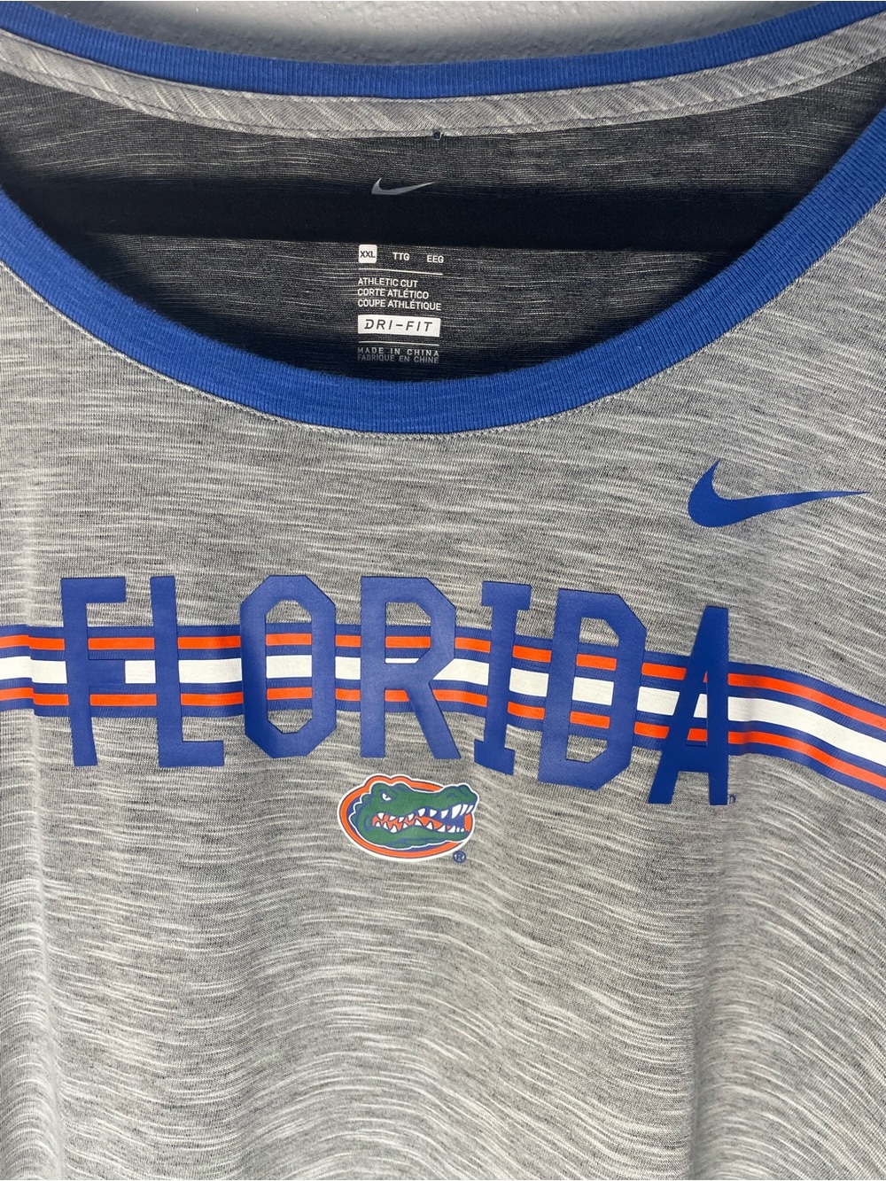 Nike Florida Gators Dri-FIT Tee Women 2x Gray Blue Orange NCAA - Picture 3 of 7